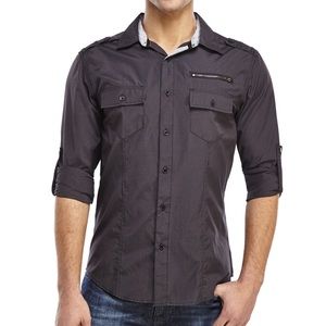 Men’s Sovereign Code On Guard Black Dress Shirt L